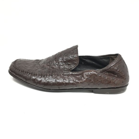 Prada Loafers Shoe Sz 7 UK/8 US Brown Full Ostrich main image 6
